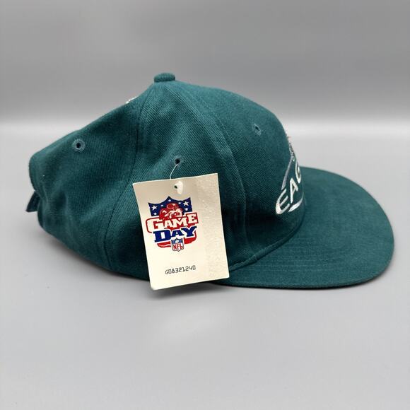 Vintage 90s Philadelphia Eagles NFL Game Day Strap Hat NWT Green - Picture 2 of 7